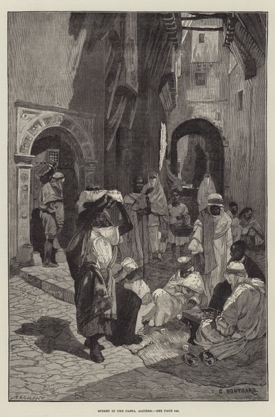 Straße in der Kasbah, Algier von Charles Auguste Loye